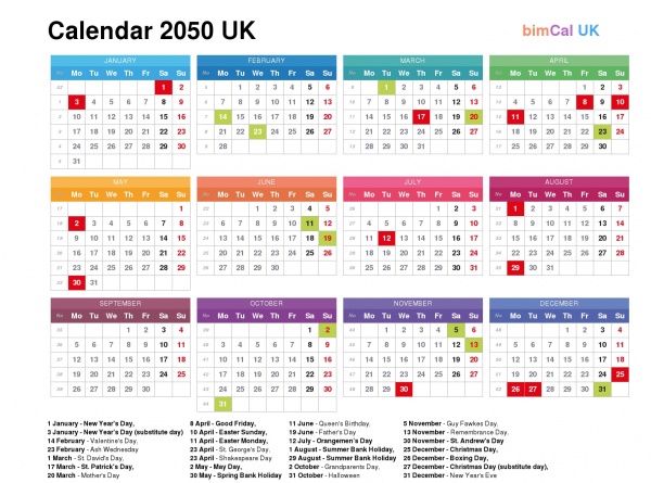 Calendar 2050 Poland - public holidays and observances in Poland